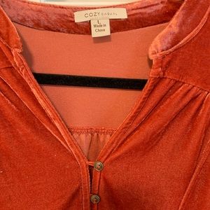 Orange velvet dress. Size L.